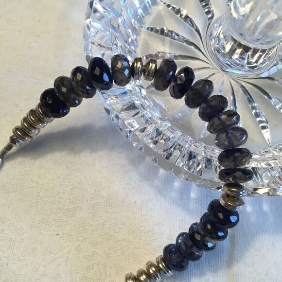 Silvertone Blue Faceted Stone Necklace - Picture 13 of 13